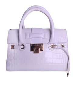 Rosalie Tote, Croc Embossed Leather, White, 00MMS7, 2*